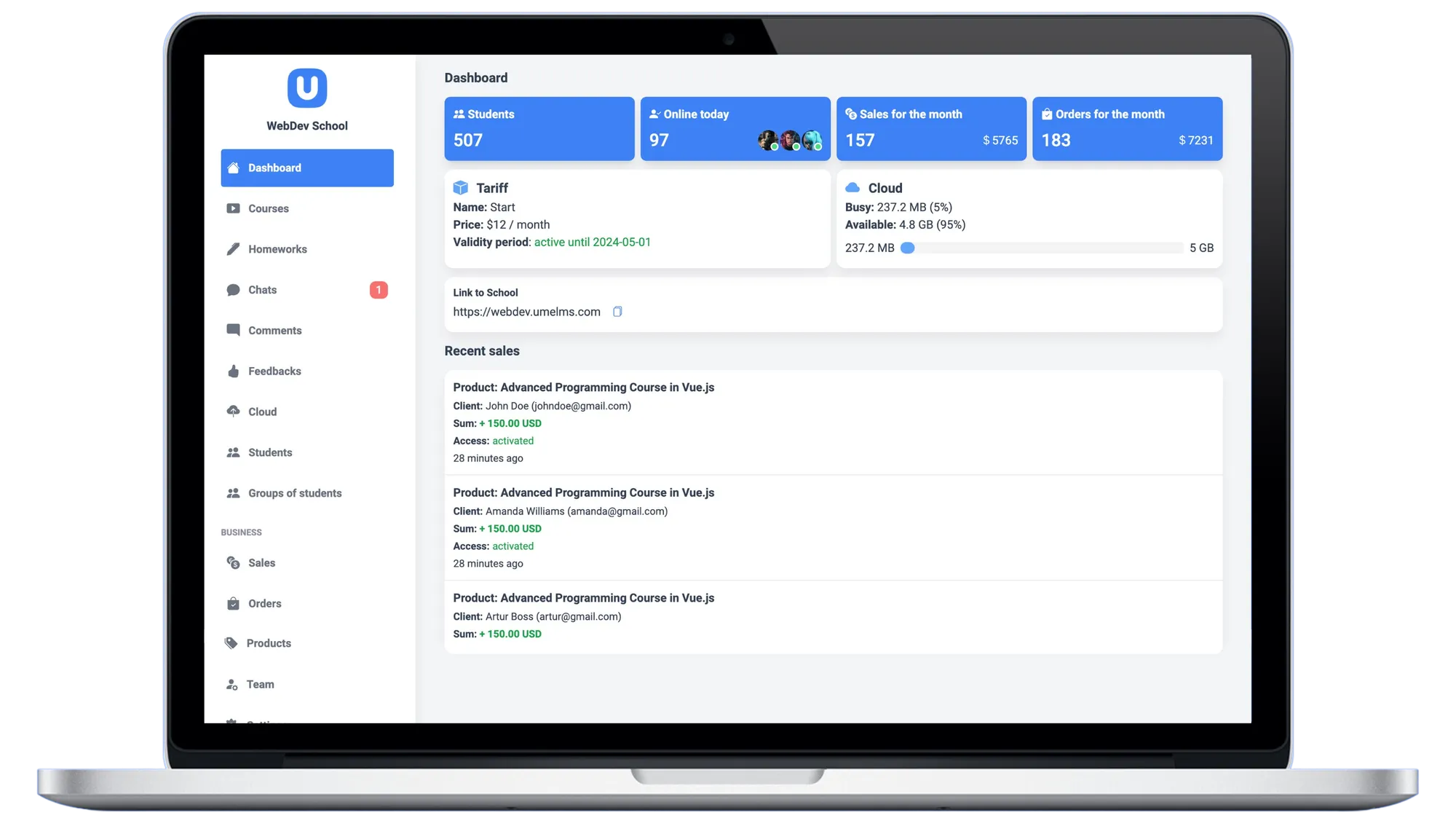 UseUme LMS — Admin panel